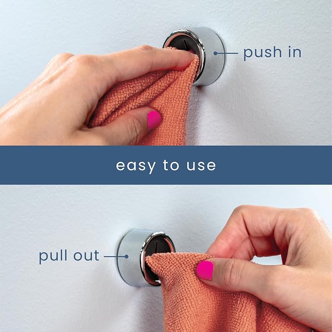 S&T INC. Round Adhesive Push Towel Hooks - Image 3