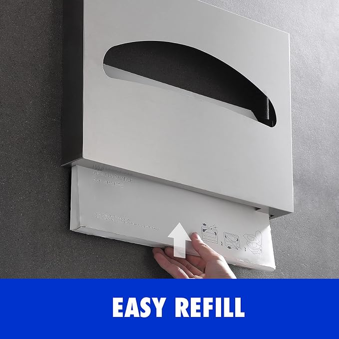 Toilet Seat Cover Dispenser Wall Mounted SUS 304 Stainless Steel Brushed - Image 4