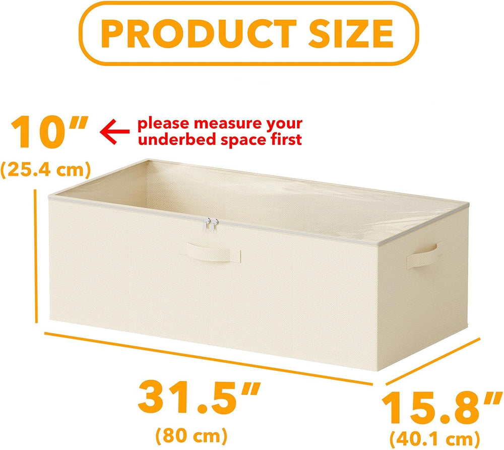 SpaceAid 3 Pack 10" High Under Bed Storage Containers, Large Underbed St...