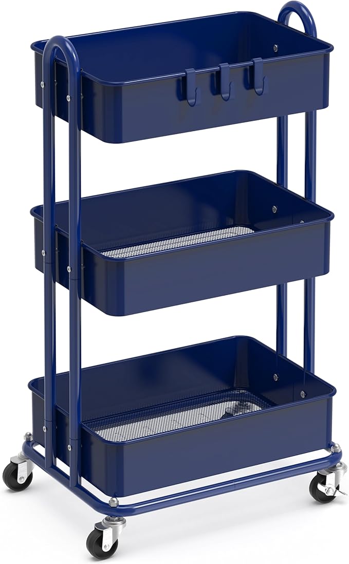 Simple Houseware 3-Tier Heavy Duty Metal Utility Rolling Cart by SimpleHouseware