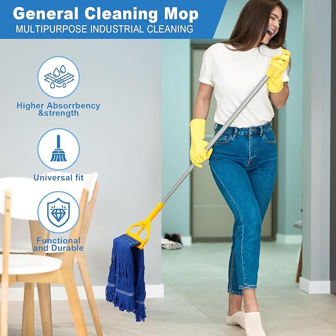 3 Pack Reusable Cleaning Heavy Duty Mop Heads Commerical Replacement Mop Heads - Image 3