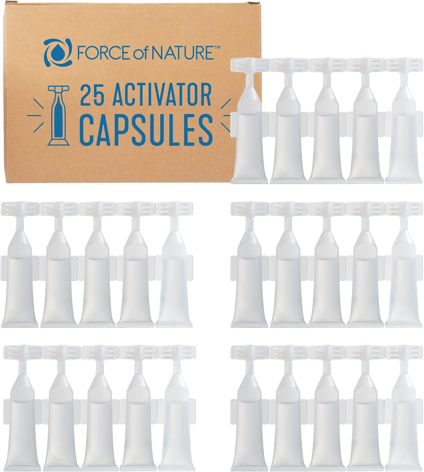 Force of Nature Cleaner & Disinfectant Capsule Refills - 25 ct | EPA-Registered, Non-Toxic Cleaning, Deodorizing, Sanitizing - Refills Make 25 Bottles (12 oz each) Replaces Multiple Cleaners