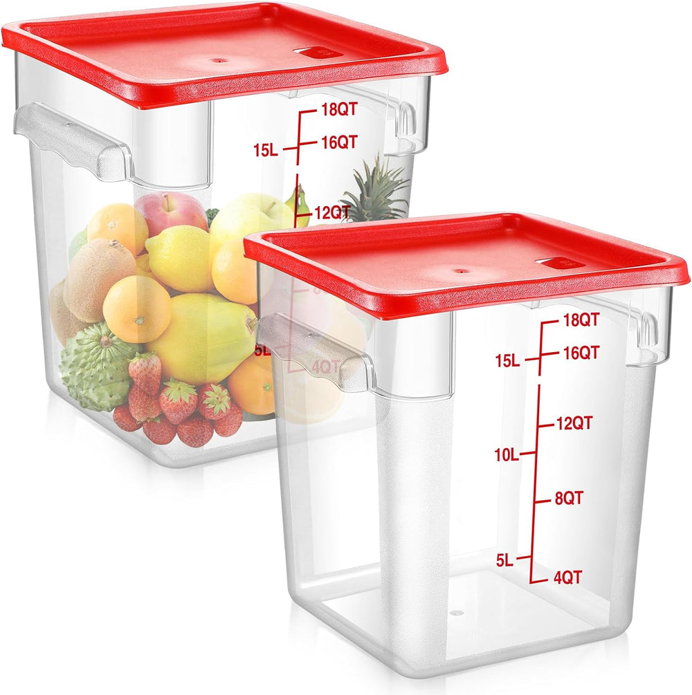 Suclain 2 Pcs Square Food Storage Container Polycarbonate Clear Food Containe...