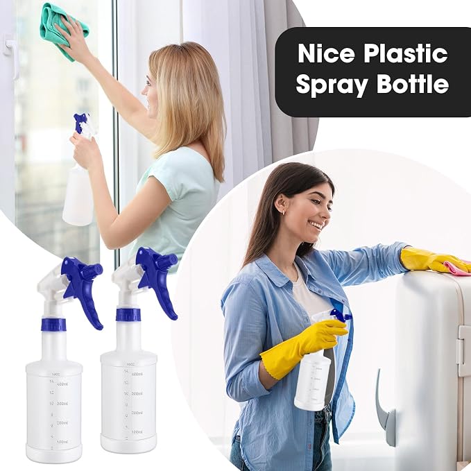 Eccliy 12 Pcs 16 Oz Plastic Spray Bottle, Adjustable Empty Reusable Sprayer - Image 4