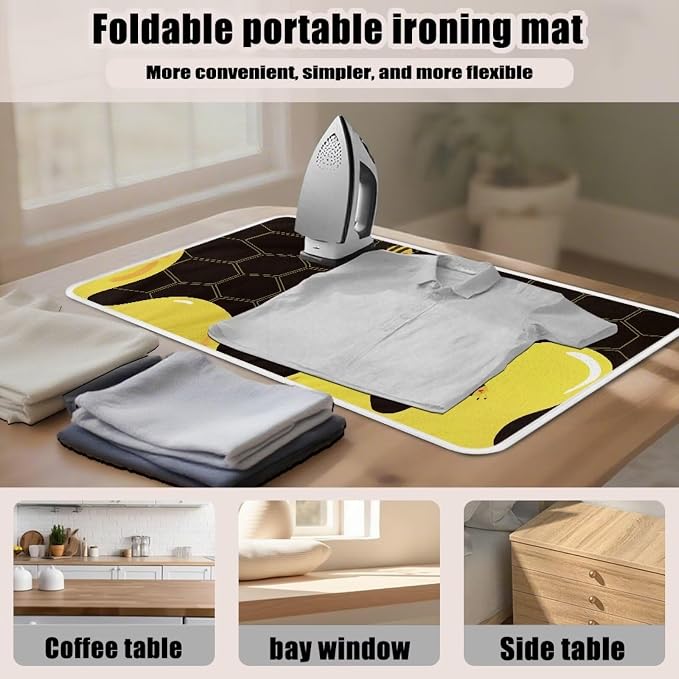 Cute Ironing Mat for Table top Washer, Countertop, Bee Portable Iron Pad - Image 6