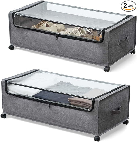 Under Bed Storage with Wheels, Under The Bed Storage Drawers On Wheels by FOUCSSOMEI