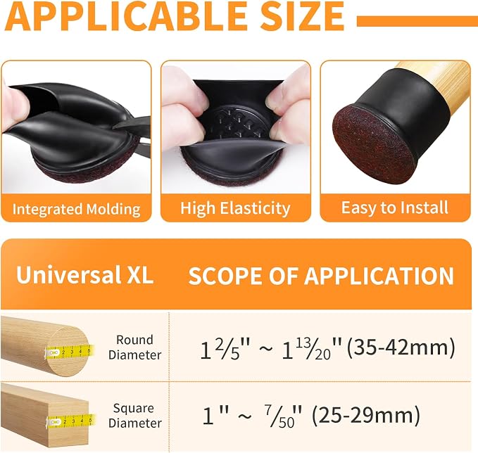 Ezprotekt 24 Pcs Extra Large Chair Leg Floor Protectors - Image 2