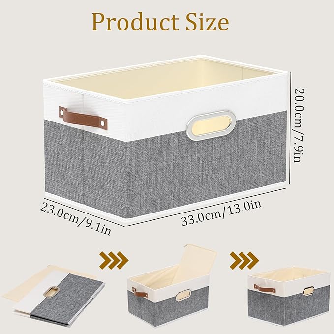 Yawinhe Fabric Storage Baskets, Foldable Closet Organizer - Image 5