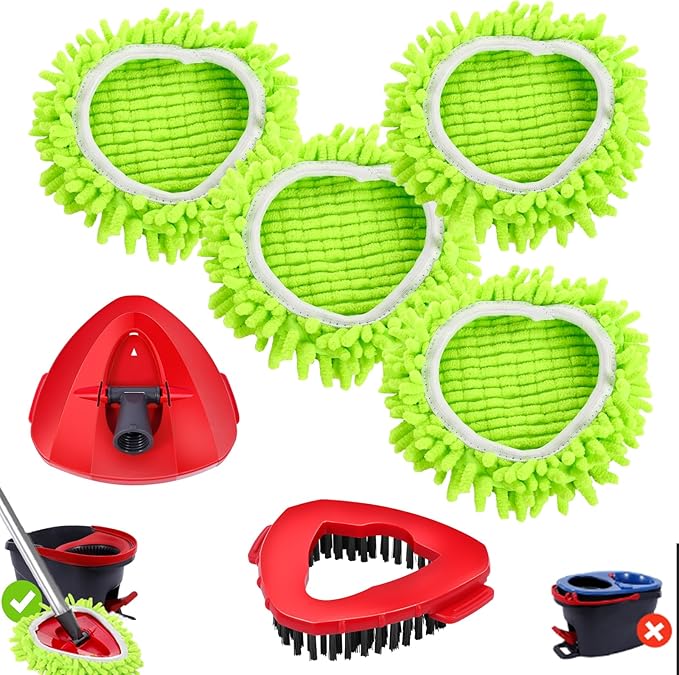 4 Pack Spin Mop Replacements Head Compatible by WaIEJiemiHome