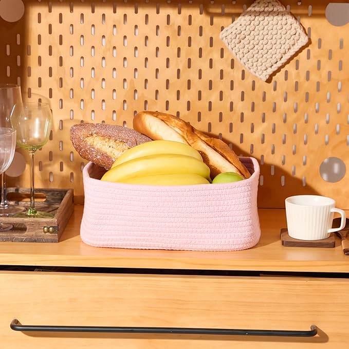 Small Storage Baskets for Organizing | Closet Organizer Bins | Shelf Toy Basket - Image 5