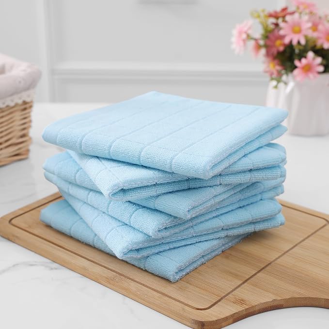 Homaxy 100% Cotton Terry Kitchen Dish Cloths, Ultra Soft and Absorbent Dish - Image 8