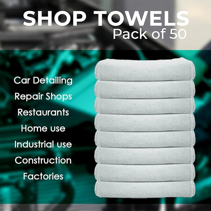 Avalon Towels Cotton Shop Rags – Size 12x14 Inches Cleaning Rags – Absorbent - Image 7