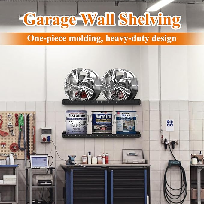PEKGRIL 2 Pack Garage Wall Shelf, 1X2 Ft Heavy Duty Garage Shelving, Wall - Image 7
