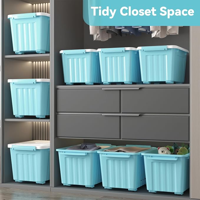 Nazhura 72 Quart Plastic Storage Bin, Stackable and Nestable Storage Boxes - Image 6