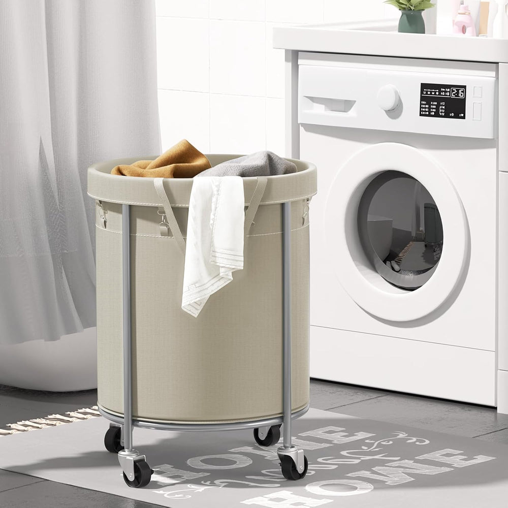 Aduanbang 170L Laundry Basket with Wheels, Rolling Hamper with Removable Bag ...