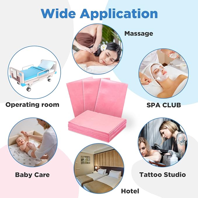 Tegeme 150 Pieces Disposable Massage Table Sheets 31" x 70" Waterproof Bed - Image 5