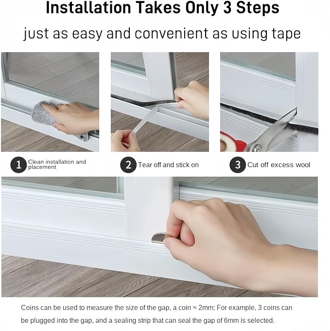 33 Ft Self-Adhesive Weather Stripping Door Seal Strip - Image 7
