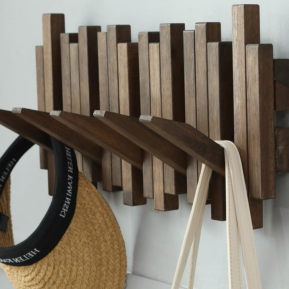Wall Mounted Piano Coat Rack| Coat Rack Wall Mount| Flip Down Hook Rack 5 Hoo...