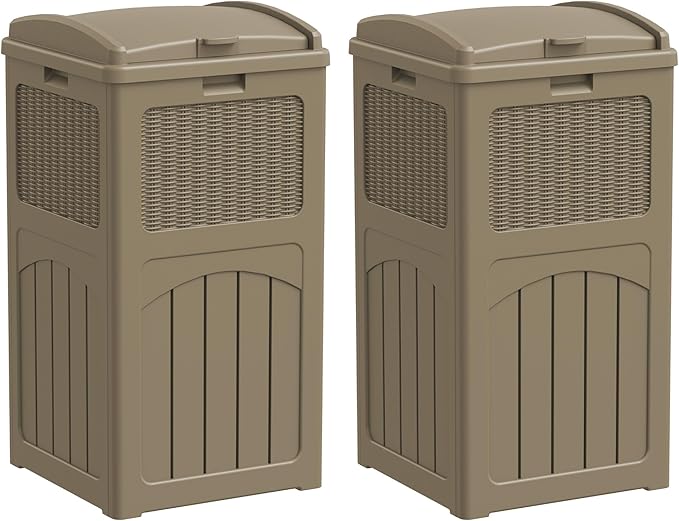 YESHOMY 2 Pack Outdoor Trash Can by SearchallYESHOMY