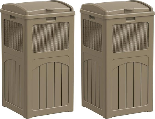 YESHOMY 2 Pack Outdoor Trash Can by SearchallYESHOMY