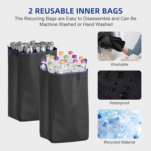 26 Gallon Recycling Bin for Kitchen, 100L Recycle Bin - Image 3