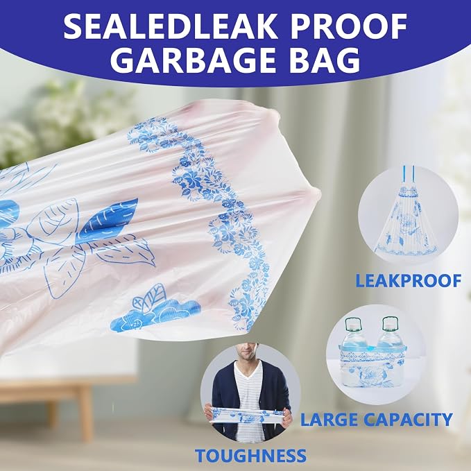 VOK 4 Gallon Trash Bags Drawstring, 4 Gallon Garbage Bags, Small Trash Bags - Image 5