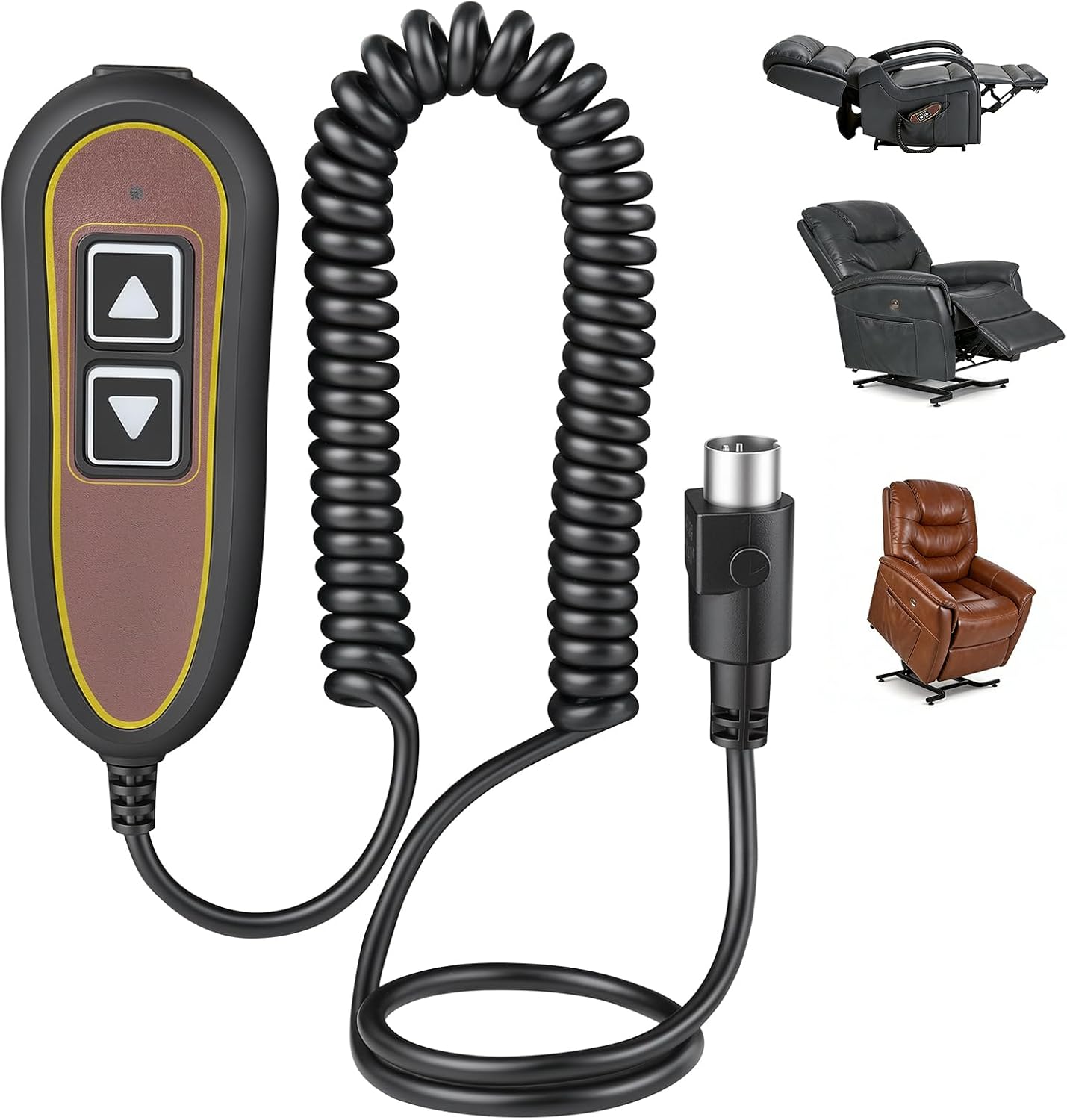 2 Button 5 Pin ZK1200-HC Lift Chair Remote Replacement for Golden, Backlight Hand Control with USB Port for Charging, Fits for Limoss, Kaidi Motors Power Recliners
