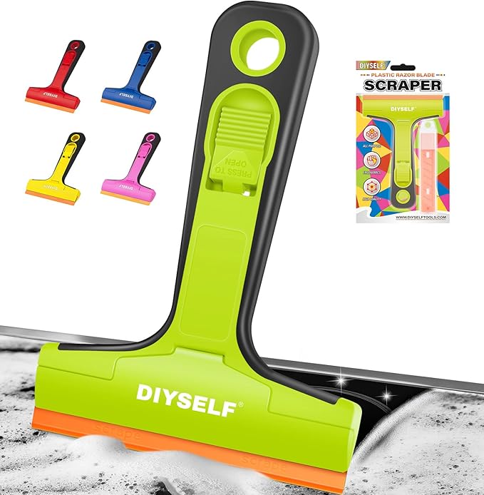 DIYSELF-Razor-Blade-Scraper, 1 Pack Razor Blade Scraper, Extra 5 PCS Orange by DIYSELF