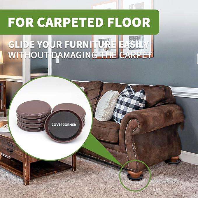 Furniture Sliders for Carpet 8 PCS - Image 4
