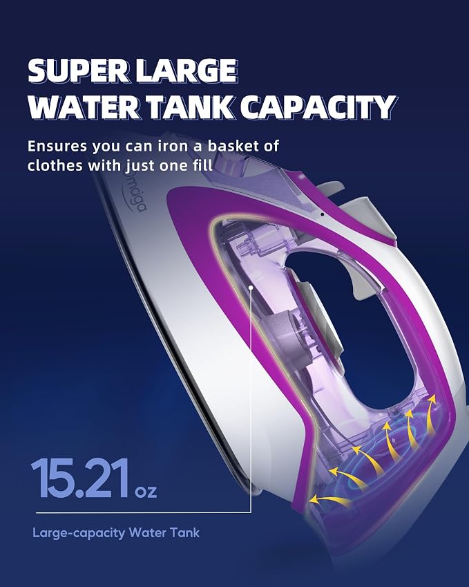 Steam Iron for Clothes, 1750W Iron - Image 5
