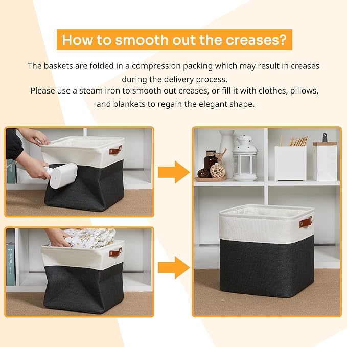 DULLEMELO Set Of 4 Cube Storage Bins, Fabric Storage Basket - Image 6