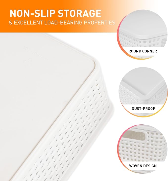 Plastic Storage Baskets With Lid, Storage Bins - Image 3