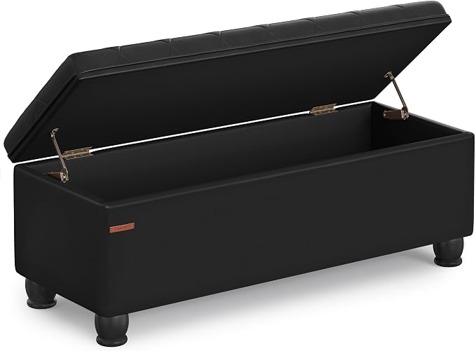 SONGMICS Storage Ottoman, Storage Bench, Tufted Entryway Bedroom Bench - Image 8