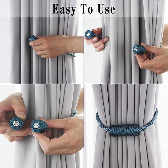 2 Pack Strong Magnetic Curtain Tiebacks Outdoor Elegant Decorative Tie Backs - Image 4