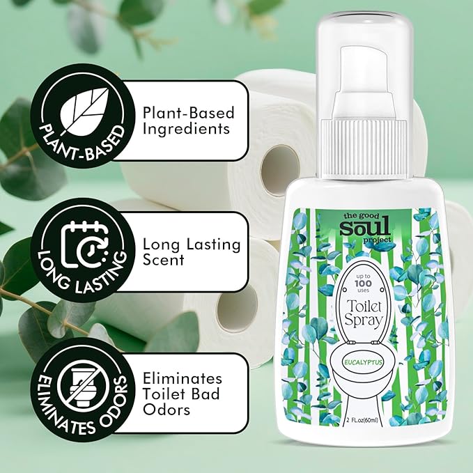 Toilet Spray, Eucalyptus, Bathroom Odor Deodorizer, 2Oz Each Travel Size Air - Image 4