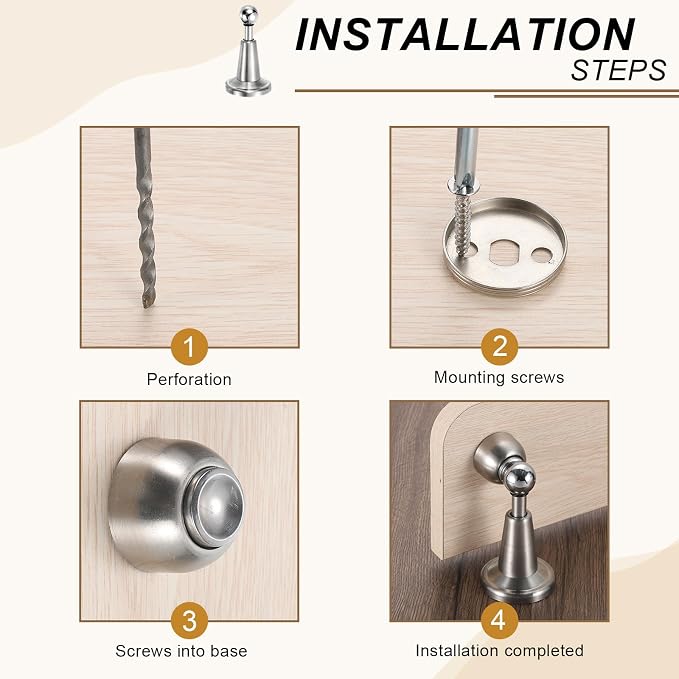 uxcell Magnetic Door Stopper, 304 Stainless Steel Magnetic Door Stop Catch - Image 5