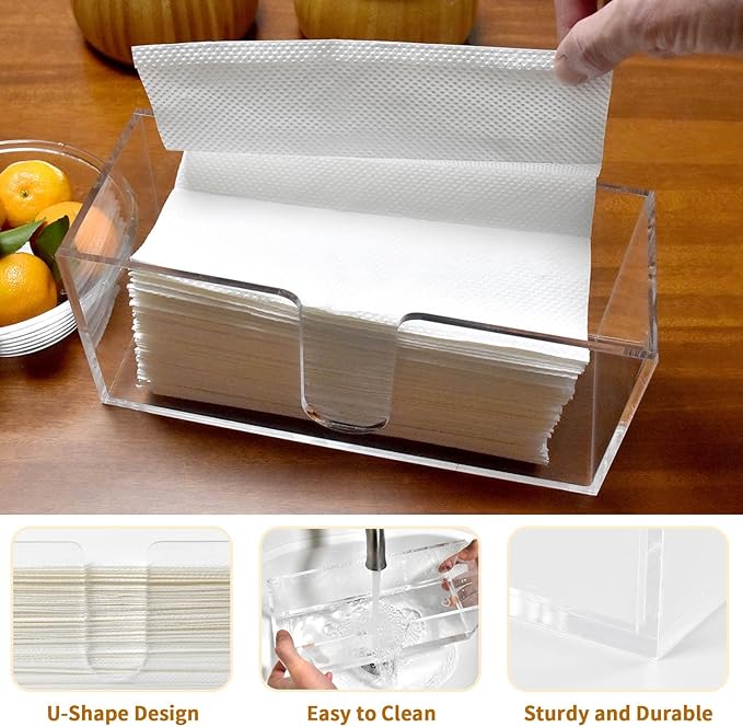 1Pack Acrylic Countertop Paper Towel Holder, Paper Towel Dispenser - Image 3