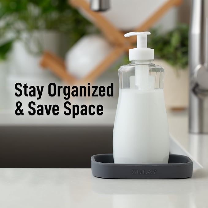 Zulay Kitchen Small Silicone Sponge Holder – Space-Saving Sink Organizer Tray - Image 6