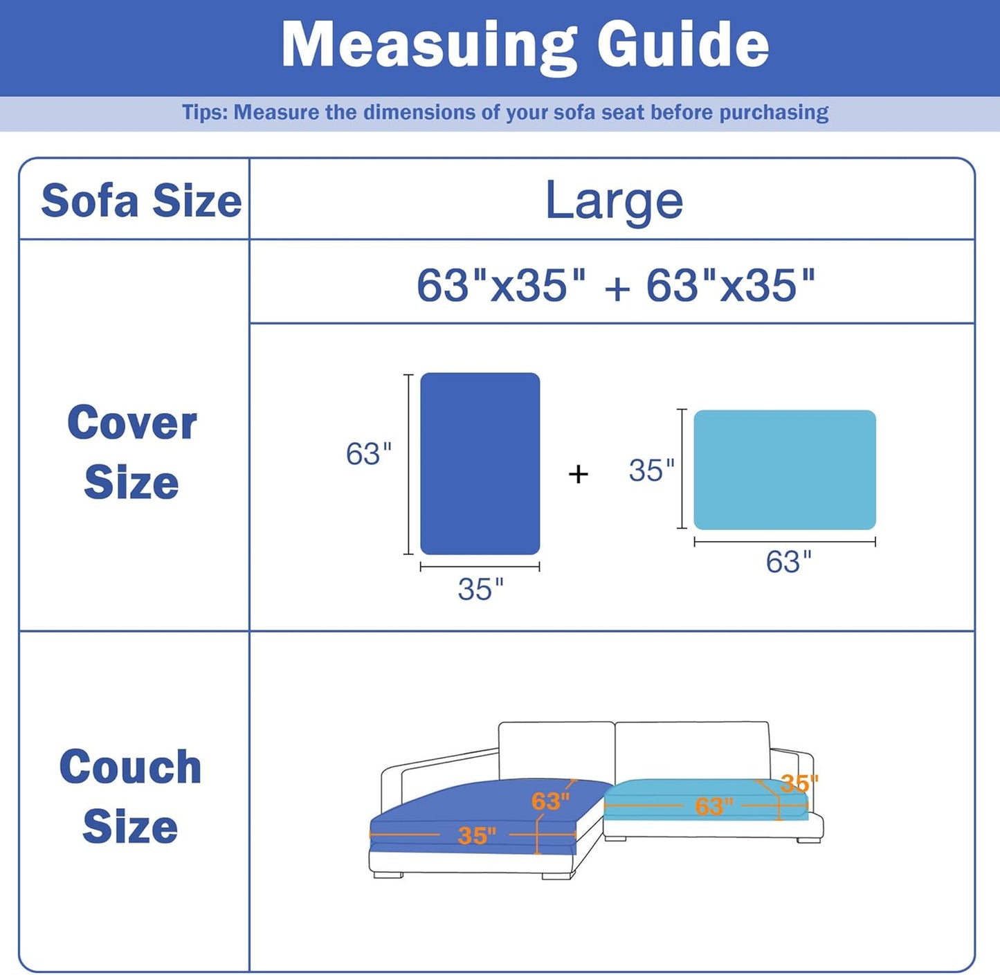 MYSKY HOME Couch Covers for Sectional Sofa, L Shaped Couch Cover, 100% Waterproof Couch Covers for Dogs, Sectional Couch Cover, Non Slip 2 Pieces Sofa Cover, Dark Grey, 35"x63"+35"x63"