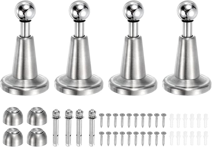 uxcell 4Pcs Magnetic Door Stopper, 304 Stainless Steel Magnetic Door Stop Catch by uxcell