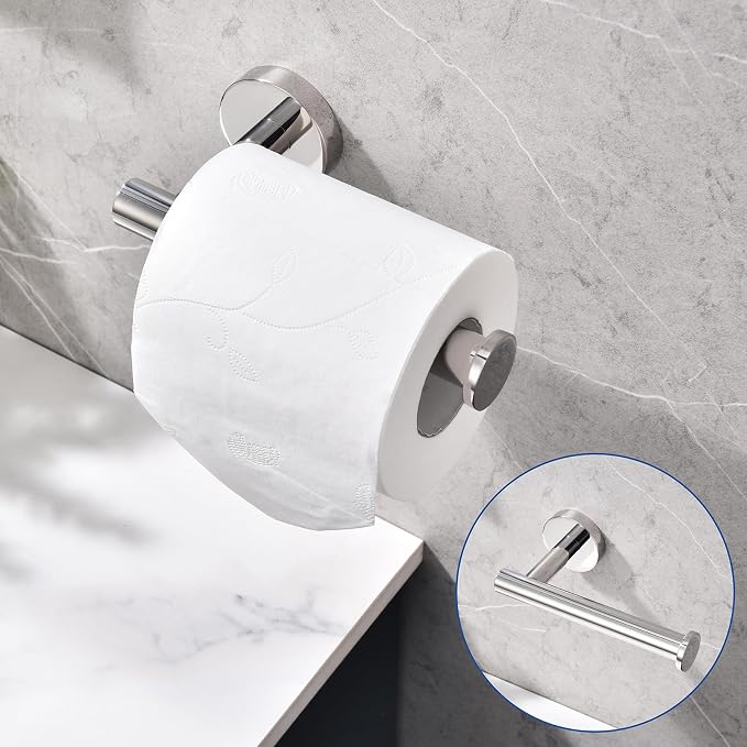 TASTOS Toilet Paper Holder SUS304 Stainless Steel Round Size Polished Chrome 2 - Image 5