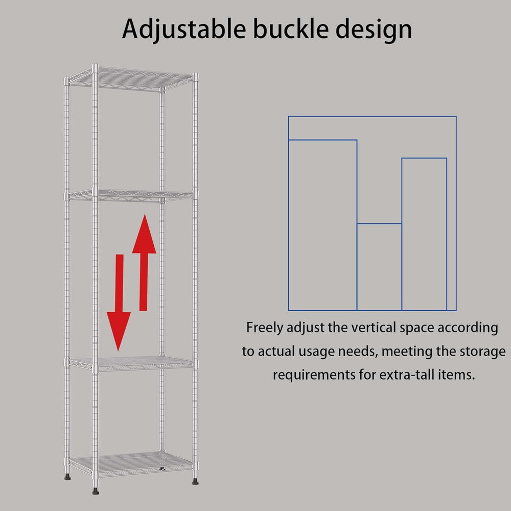 REGILLER 6 Wire Shelving Steel Storage Rack Adjustable Unit Shelves for Laund...