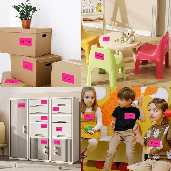 STARLIBOO Neon Colored Labels Stickers 3 x 2 Inch, Rectangle Moving Labels - Image 5