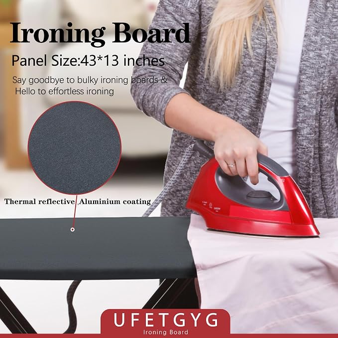 Ironing Board, Metal Panel Iron Board |43" X 13" W/with Iron Rest | Full Metal - Image 7