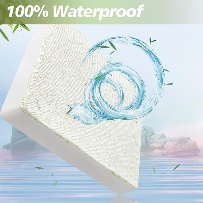 King Mattress Protector Waterproof Mattress Pad Washable Bamboo Rayon Mattress - Image 5