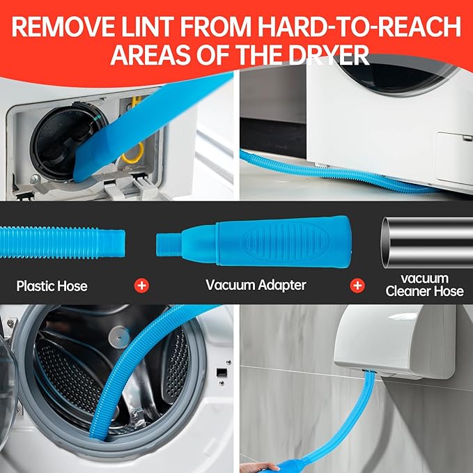 Dryer Vent Cleaner Kit, Upgrade Noiseless Dryer Lint Vacuum Attachment - Image 5