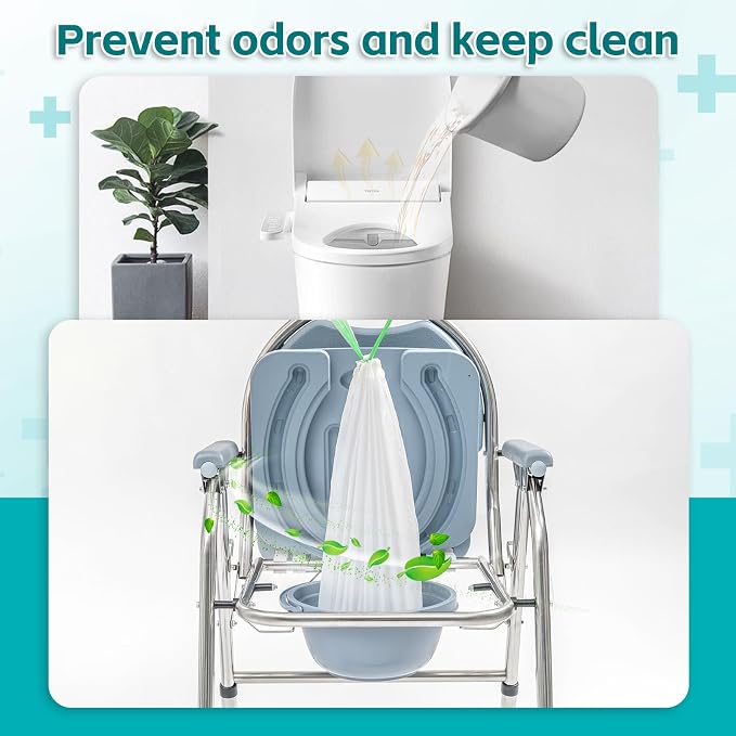 120 Pack Commode Liners with Super Absorbent Pads, Disposable Leakproof Bedside - Image 6