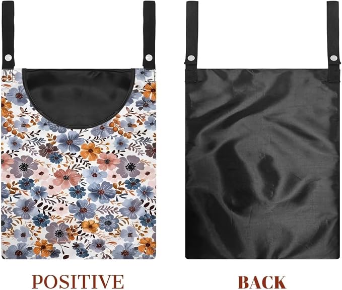 Blue Flowers Clothespin Organizer Bag Hanging Laundry Bag Portable Clothespin - Image 7