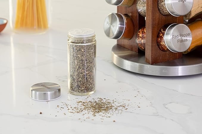 Orii 20 Jar Dark Acacia Wood Spice Rack - Image 5