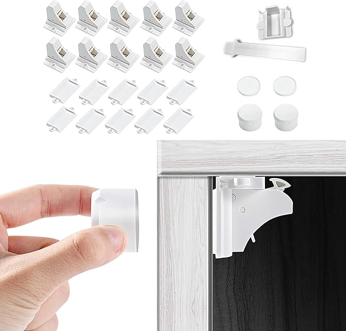 Vmaisi Adhesive Magnetic Locks for Cabinets & Drawers - Image 2